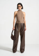 olivia-pebbled-leather-pleated-stacked-trousers-brown