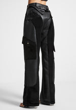 leather-and-velvet-cargo-pants-black