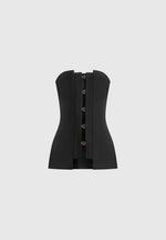 Viviane - Clasp Detail Bandeau Top - Black