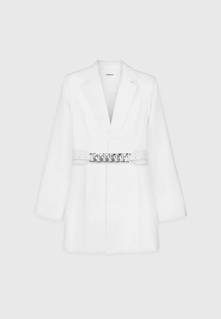 chain-belted-blazer-dress-white