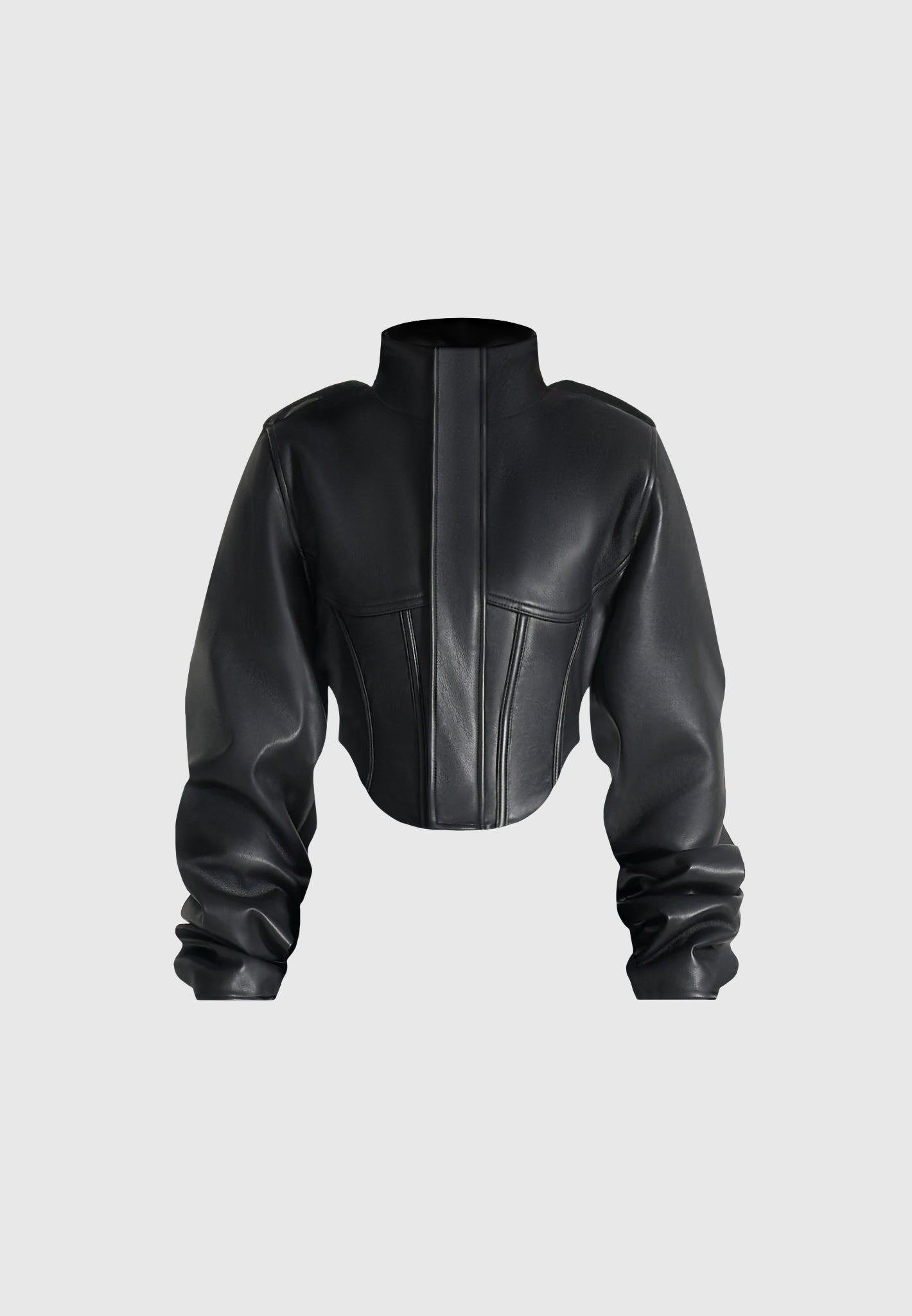 solange-leather-tacked-sleeve-corset-jacket-black