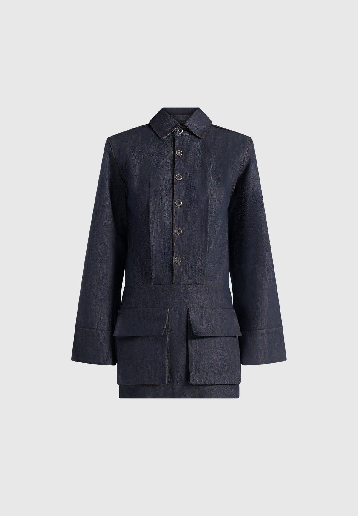 Laure - Cargo Shirt Mini Dress - Indigo