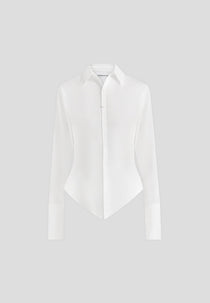 Sonia - Tailored Cotton Cinch Shirt - White