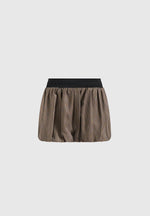 Zoe - Houndstooth Balloon Shorts - Brown