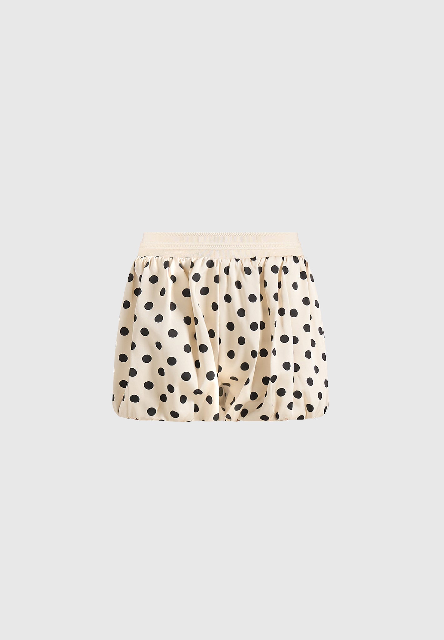 Zoe - Satin Polka Dot Balloon Shorts - White