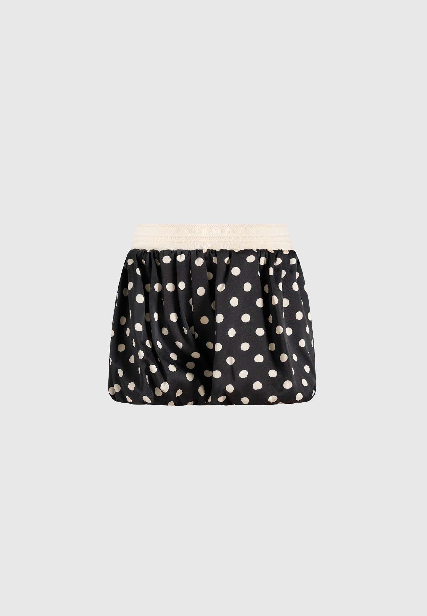 Zoe - Satin Polka Dot Balloon Shorts - Black