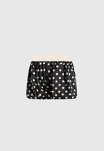 Zoe - Satin Polka Dot Balloon Shorts - Black