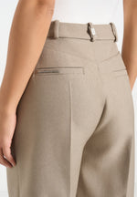 Lorette - Double Pleat Tailored Shorts - Beige