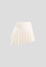 Joelle - Asymmetric Pleated Mini Skirt - Off White