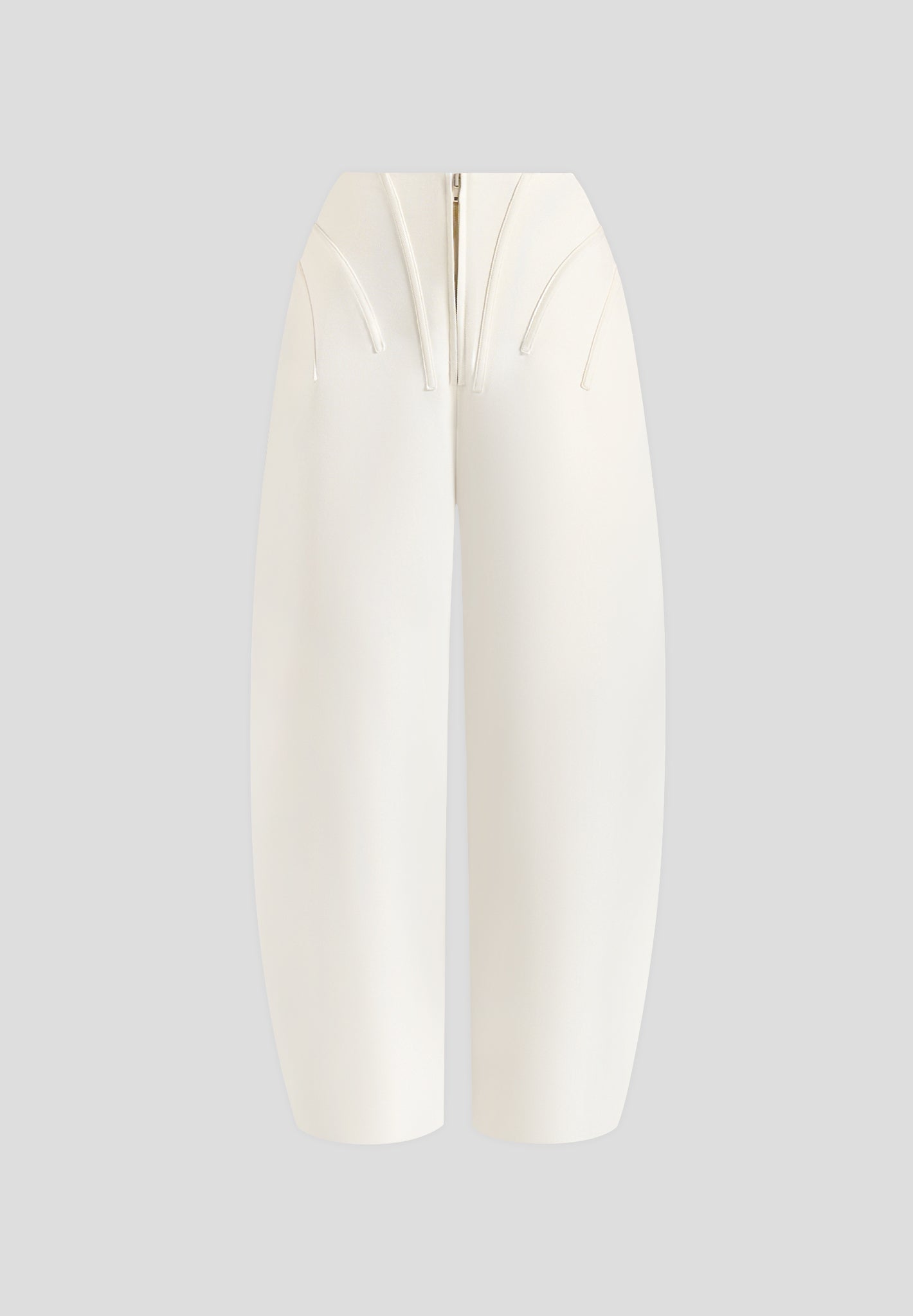 Rena - High Waisted Corset Sculptural Pants - Off White
