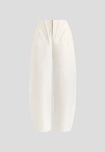 Rena - High Waisted Corset Sculptural Pants - Off White