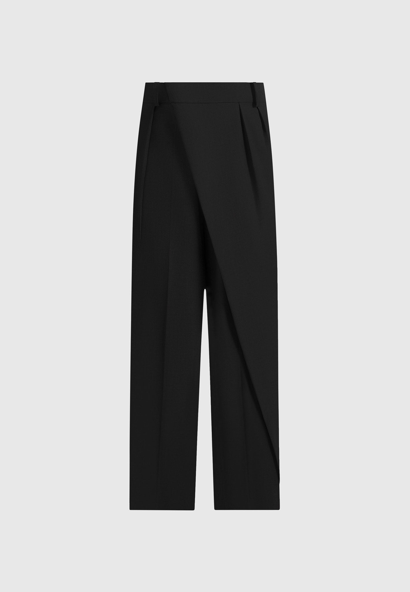 Colette - Tailored Wrap Pleat Pants - Black
