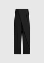Colette - Tailored Wrap Pleat Pants - Black