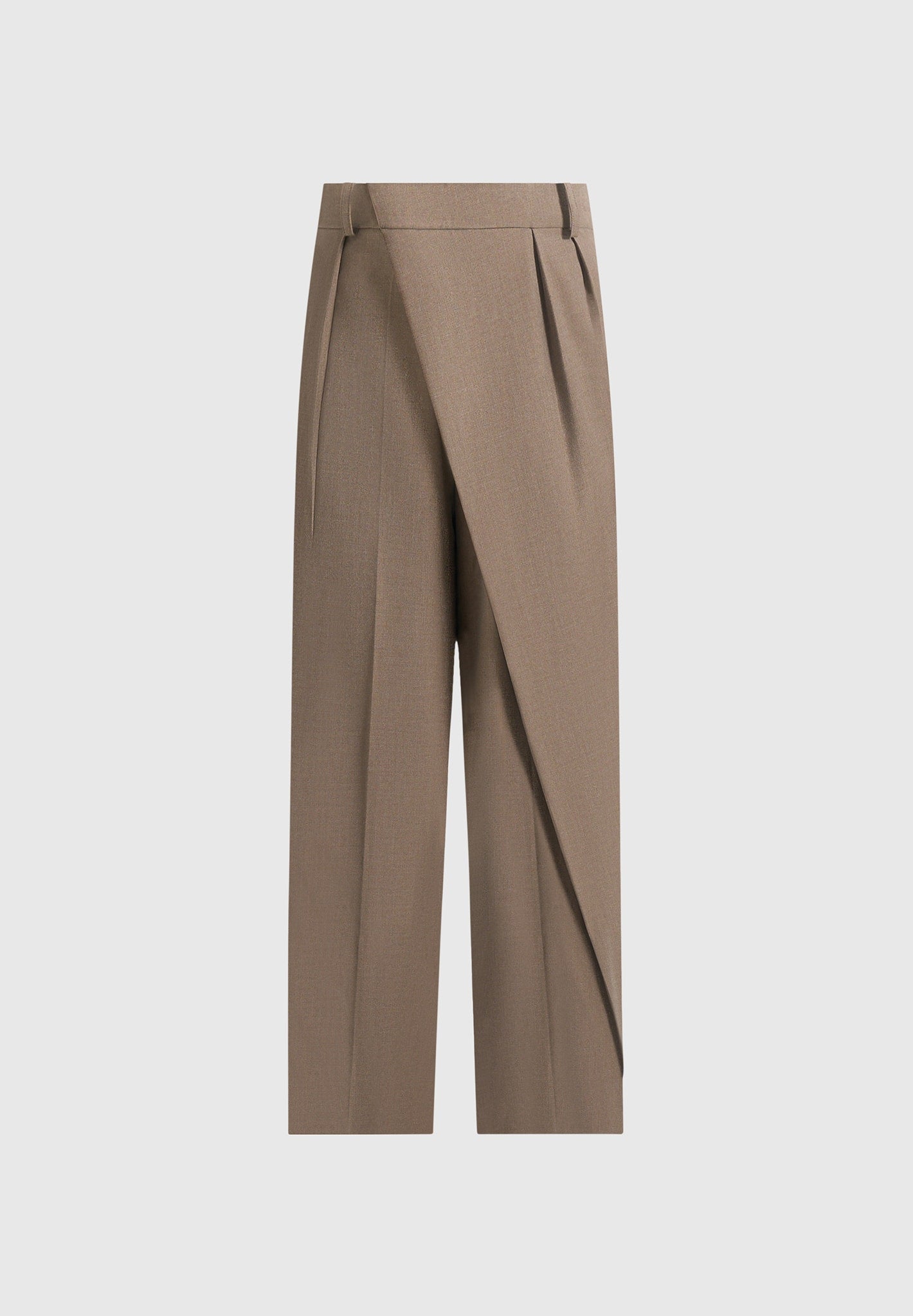 Colette - Tailored Wrap Pleat Pants - Taupe