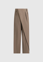 Colette - Tailored Wrap Pleat Pants - Taupe