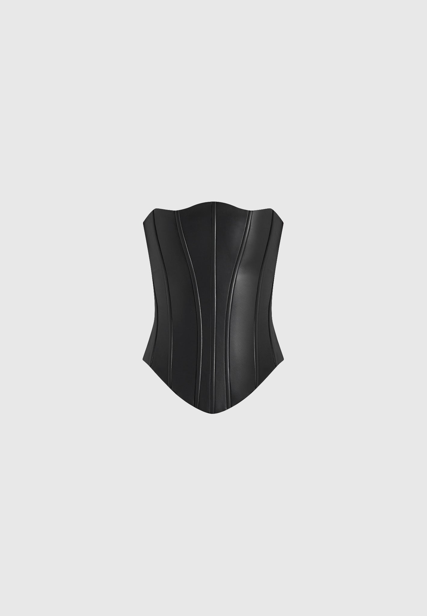 Scarlett - Leather Lace Up Corset - Black