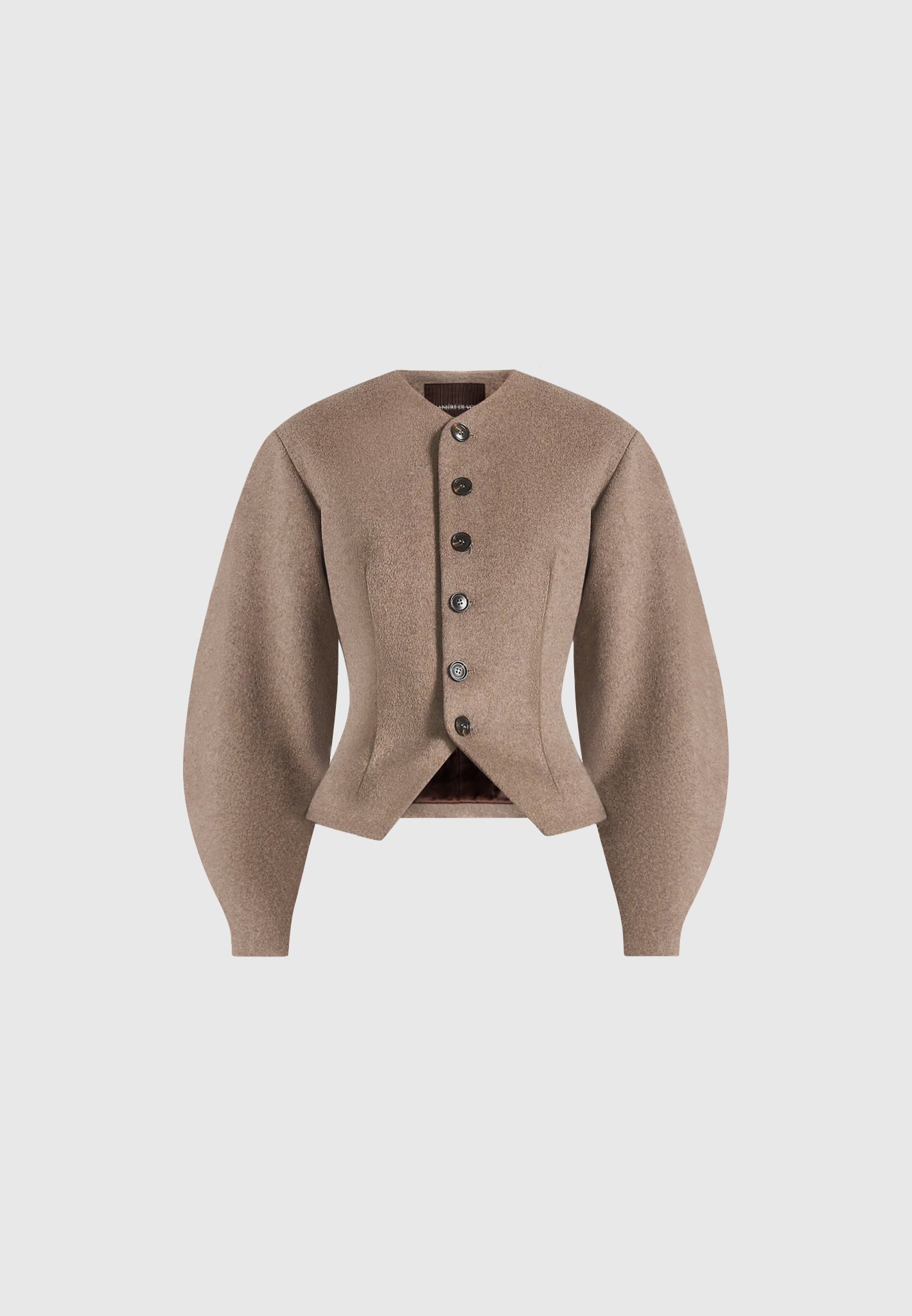 Aya - Wool Hourglass Jacket - Taupe