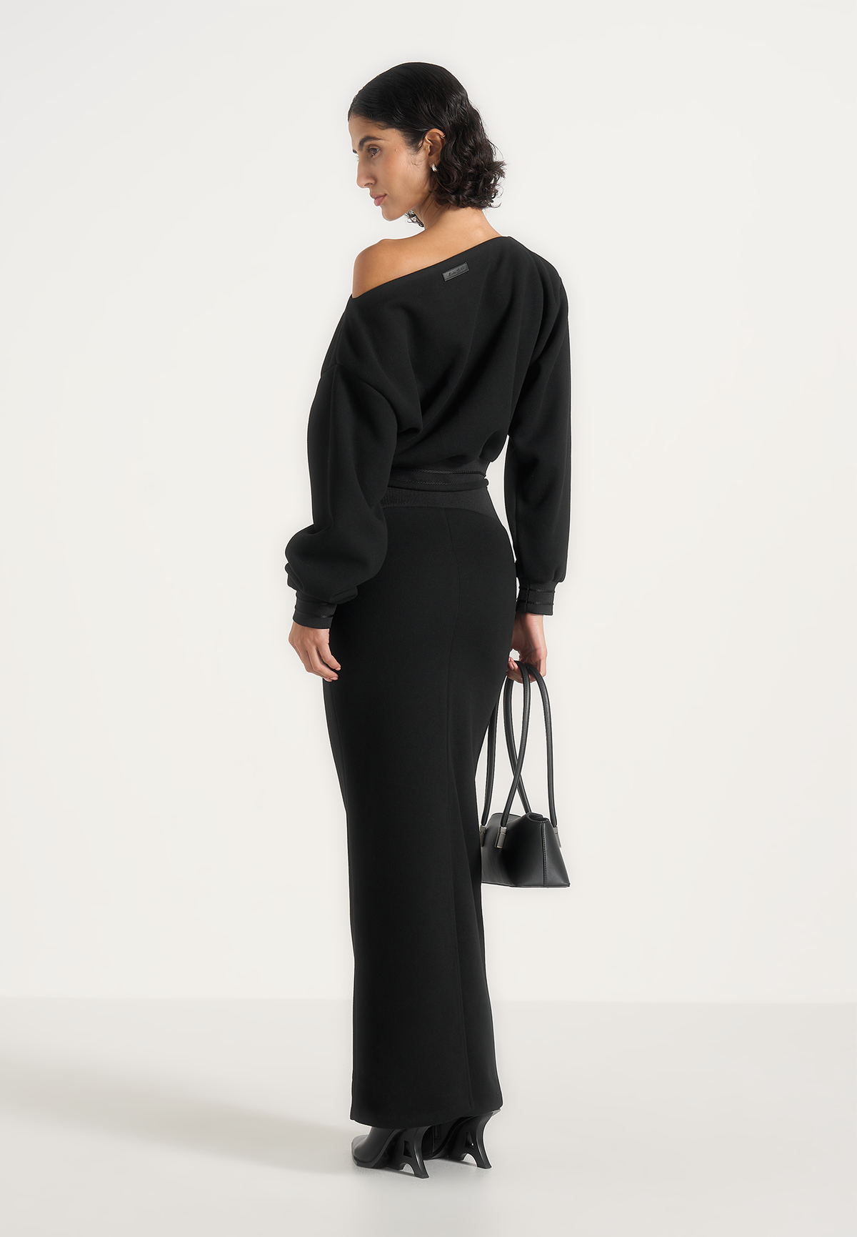 Esme - Belted Knit Maxi Jumper Dress - Black