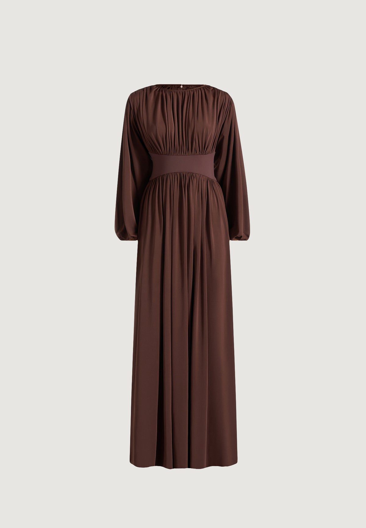ivana-modest-pleated-cinch-maxi-dress-brown