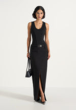 Larissa - Tailored Wool-Blend Maxi Pencil Skirt - Black