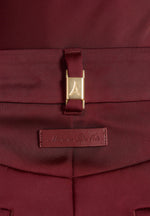 Julie - Satin Twin Pleat Pants - Wine Red