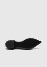 Celeste - Leather Ballet Flats with Hardware - Black