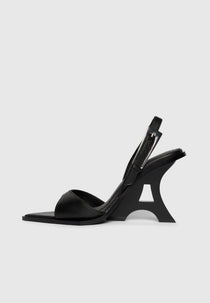 L'Eiffel - Open-Toe Slingback Heels - Black