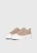 Women's Vienna - Suede Contrast Stitch Sneaker - Beige