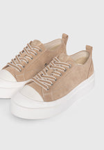 Women's Vienna - Suede Contrast Stitch Sneaker - Beige
