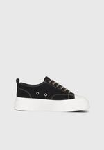 Women's Vienna - Suede Contrast Stitch Sneaker - Black