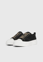 Women's Vienna - Suede Contrast Stitch Sneaker - Black
