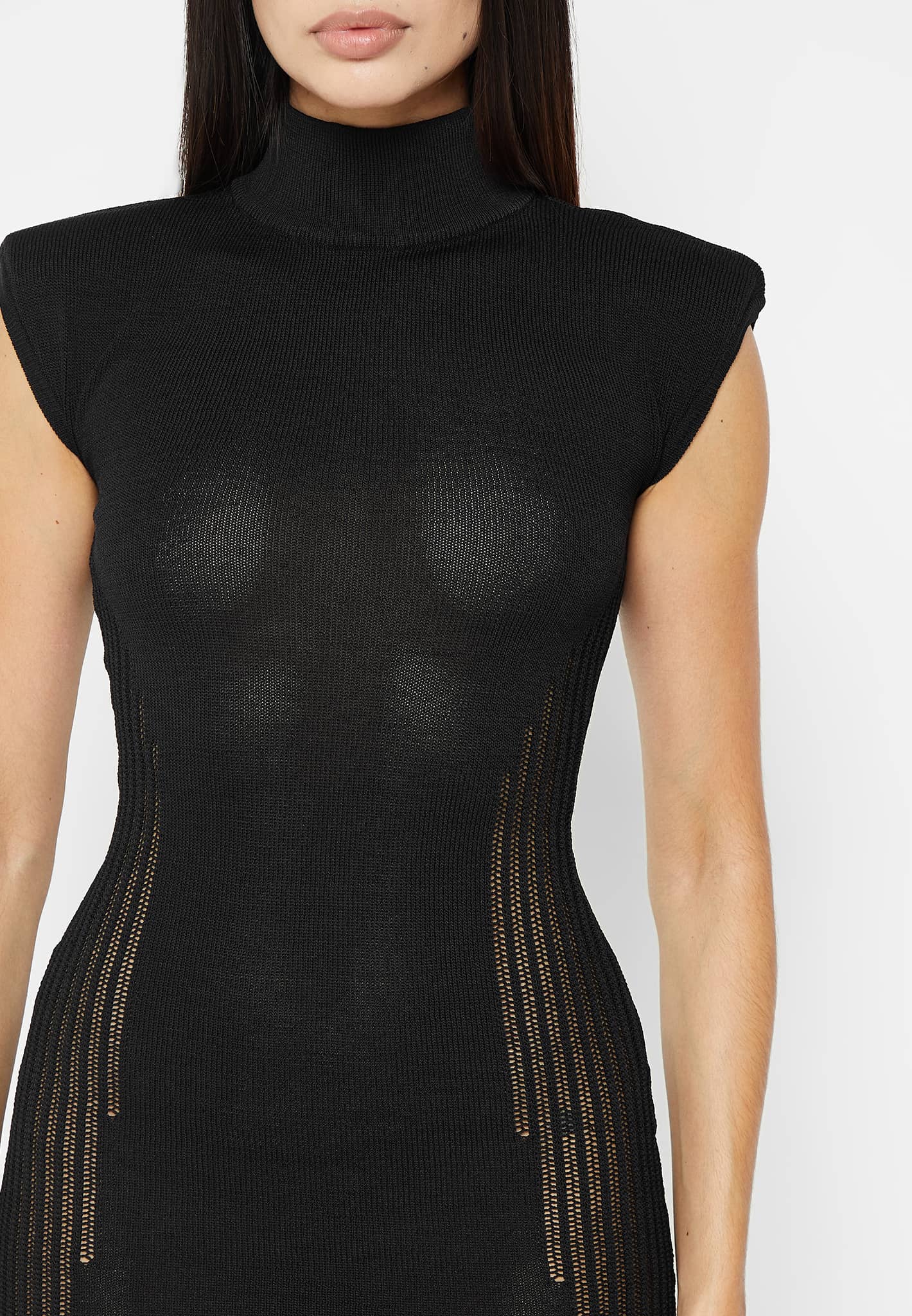 knitted-contour-dress-with-vegan-leather-sleeves-black