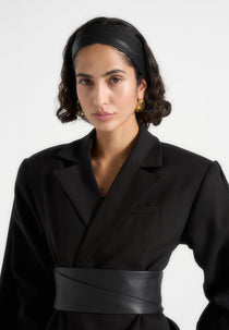 Lilou - Leather Eiffel Headband - Black