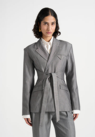 delphine-pinstripe-wrap-tie-blazer-grey