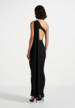 laya-asymmetric-knit-maxi-dress-with-scarf-black
