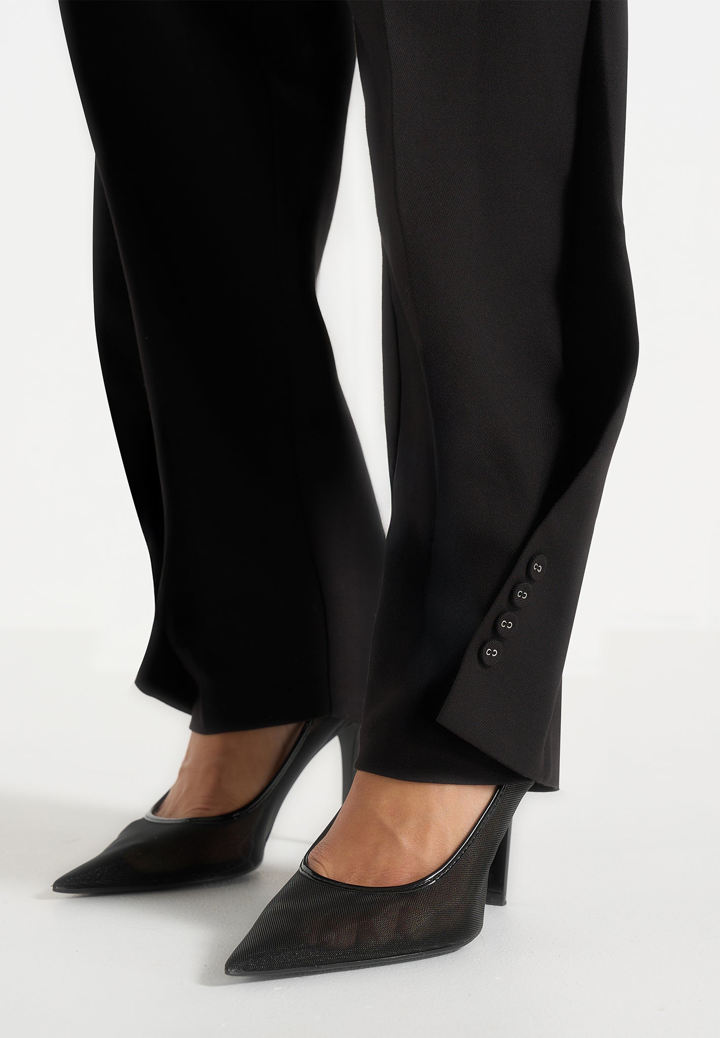 Sophie - Twist Leg Tailored Pants - Black