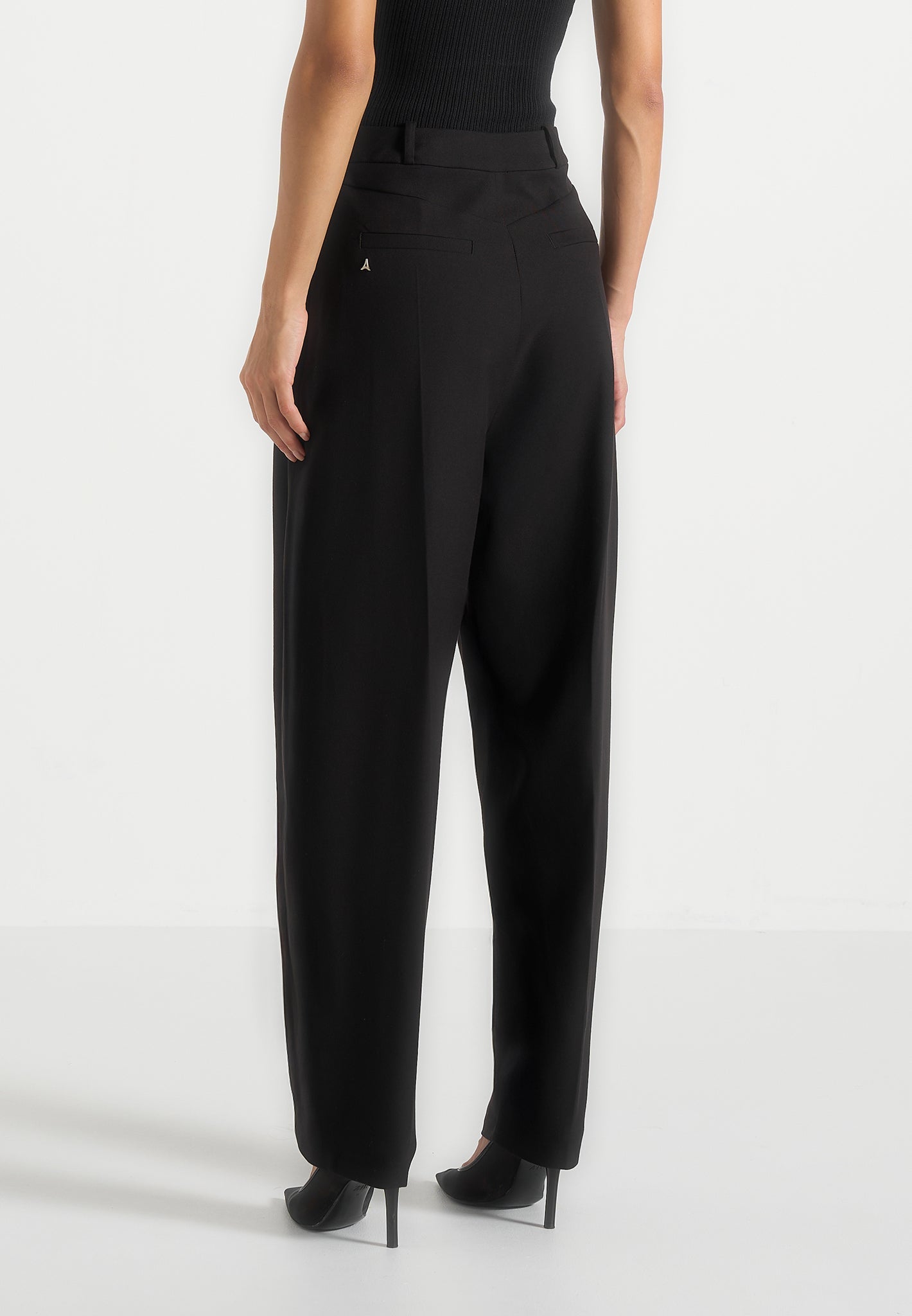 Sophie - Twist Leg Tailored Pants - Black