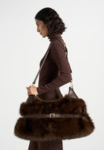 Cali - Fur Duffel Bag  - Brown