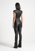 annette-wax-coated-denim-jumpsuit-black