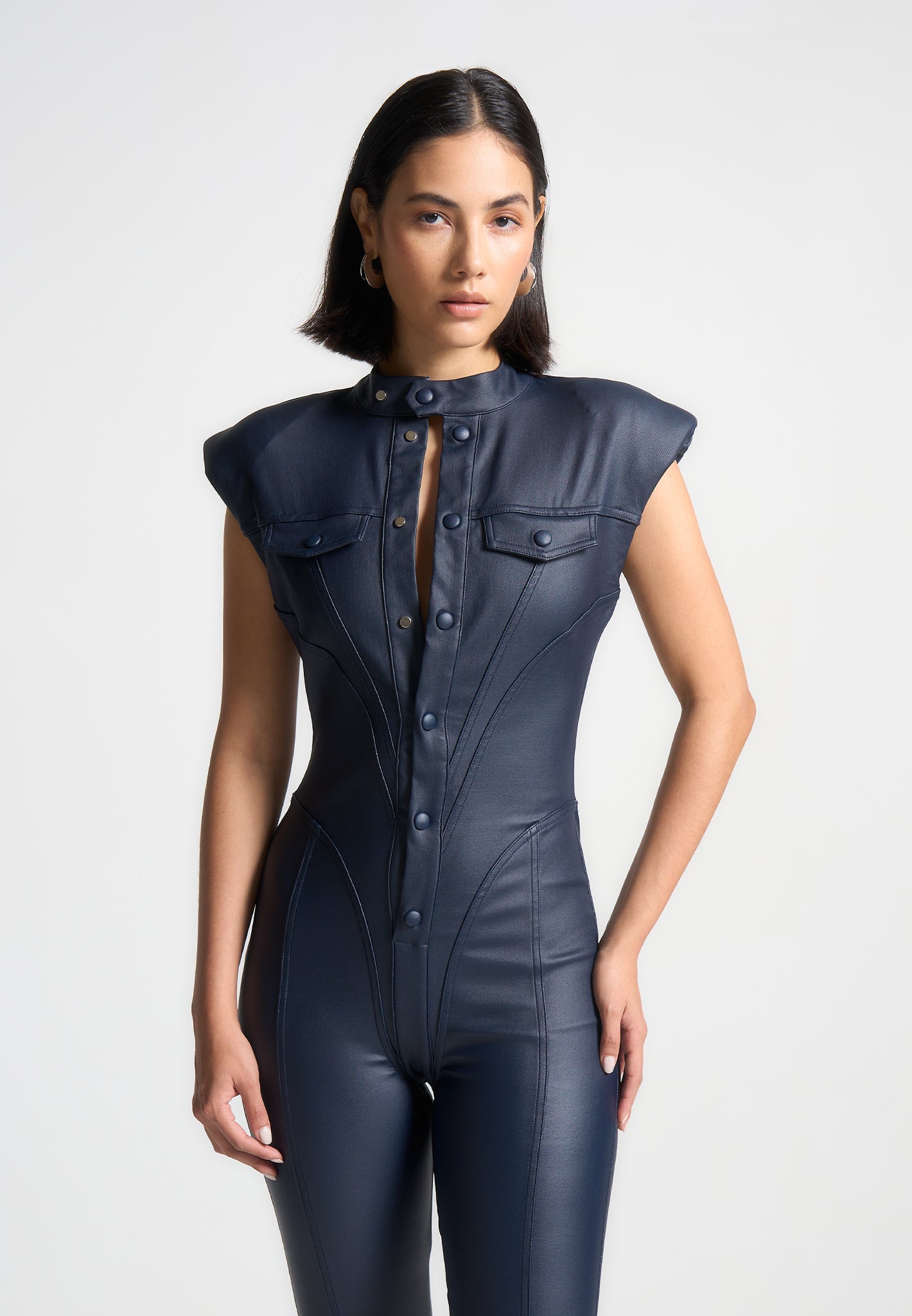annette-wax-coated-denim-jumpsuit-indigo