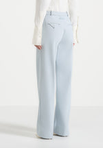 Julie - Tailored Twin Pleat Pants - Pale Blue