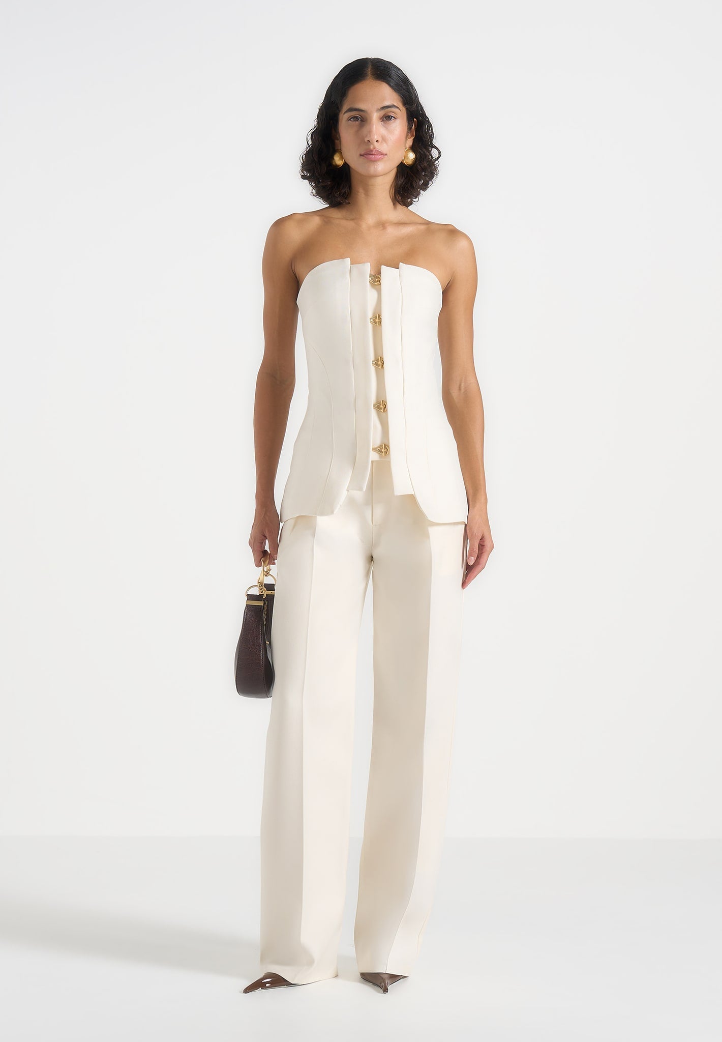 Viviane - Clasp Detail Bandeau Top - Off White 