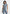 Annette - Seam Detail Fit & Flare Denim Jumpsuit - Mid Blue