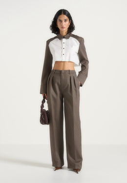 bernadette-houndstooth-cotton-cropped-shirt-white-brown