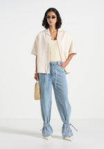 Brook - Unisex Signature Twill Boxy Shirt - Cream