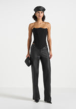 Florence - Wax Effect Jeans - Black