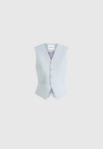 Christine - Tailored Cinched Suit Vest - Pale Blue