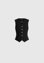 Christine - Tailored Cinched Suit Vest - Black
