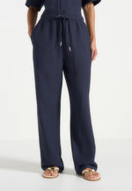 Addison - Unisex Textured Relaxed Fit Pants - Navy