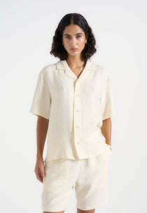 Harley - Unisex Textured Revere Shirt - Cream